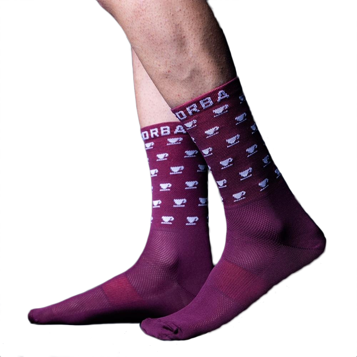 Cafe Socks Burgundy – Rocacorba Clothing Girona